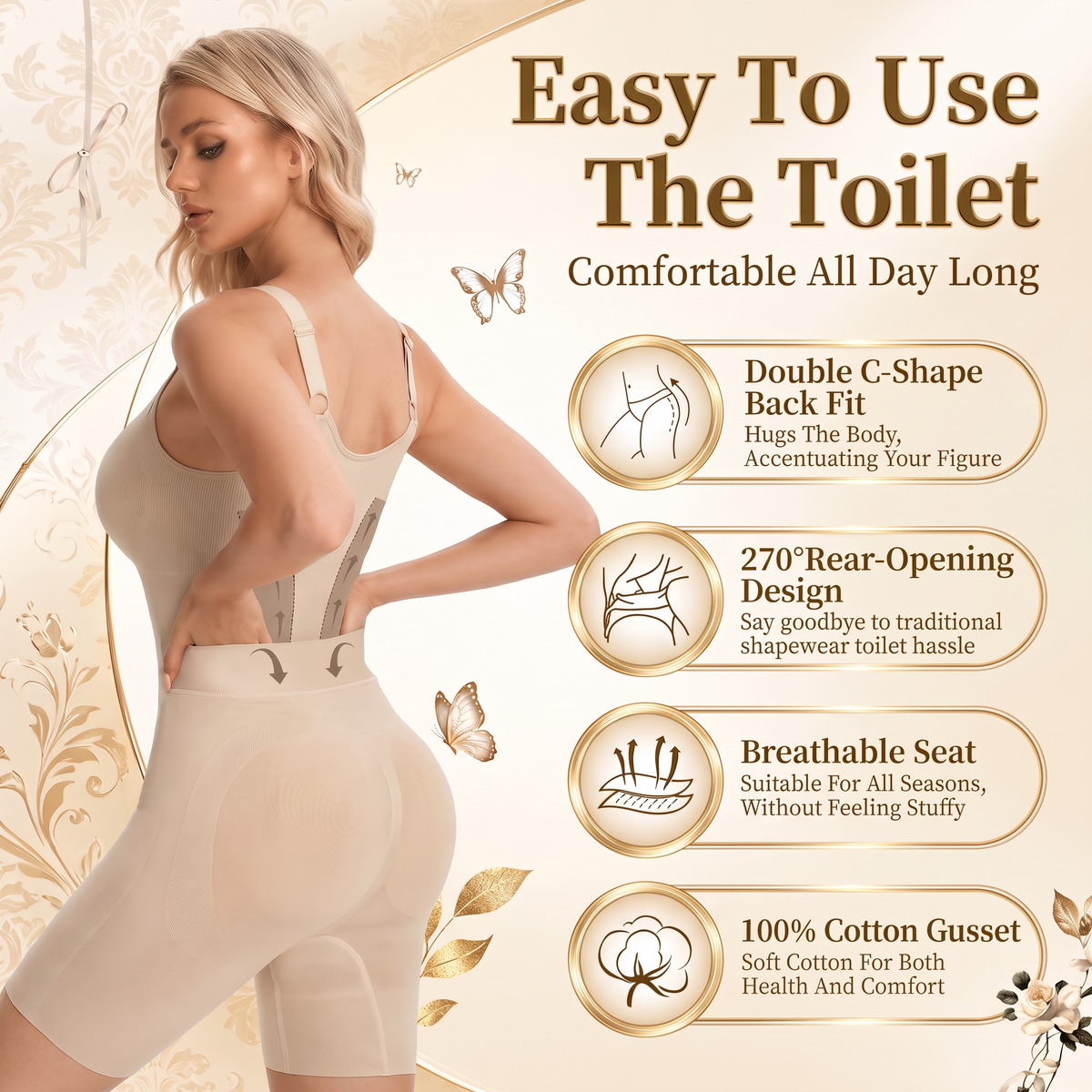 SnatchEase™ Colombian Faja — Sculpting Shapewear with Easy Bathroom Access
